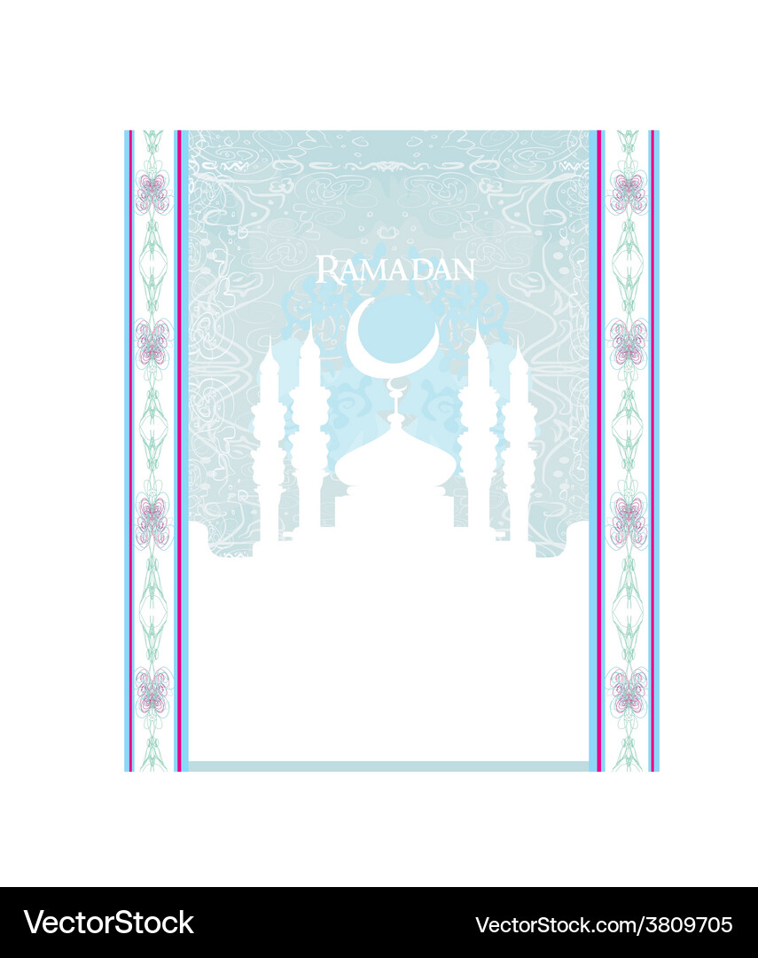 Artistic pattern background with moon and mosque Vector Image