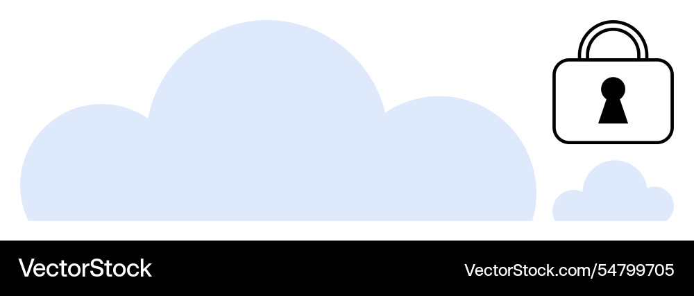 Cloud computing security concept with large vector image
