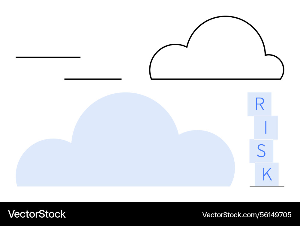 Conceptual representation of risk with clouds Conceptual representation of risk with clouds vector image