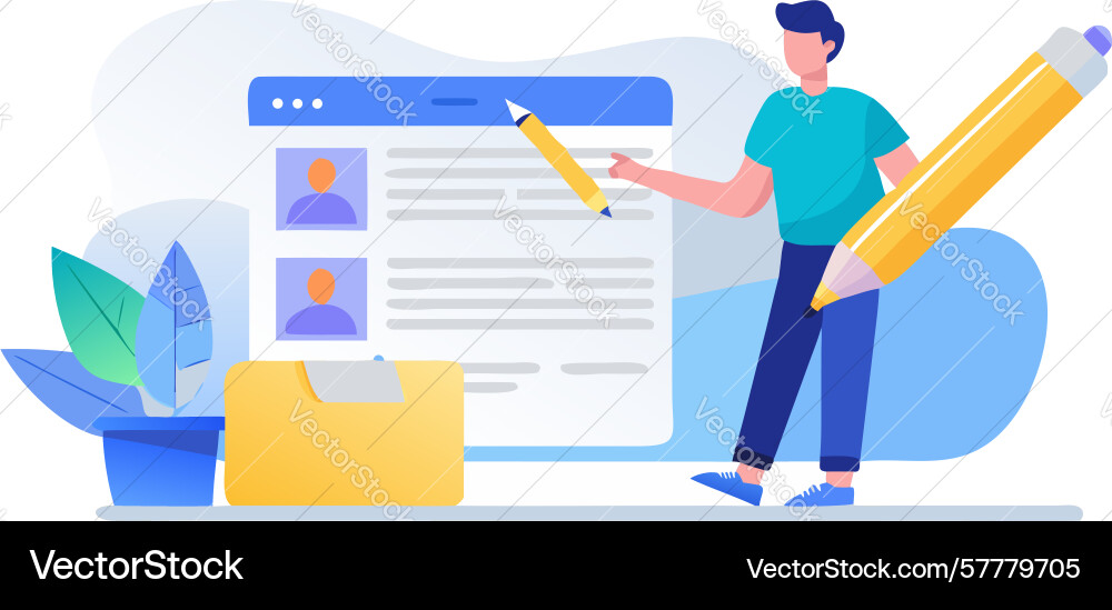 Digital content creation and document editing vector image