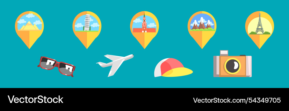 Flat travel and tourism object element design Vector Image