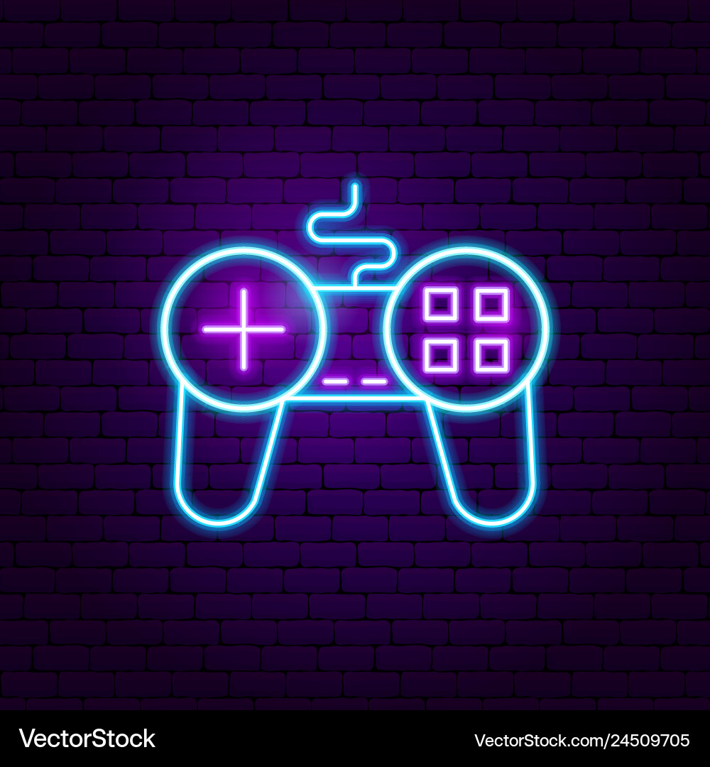 Game play neon sign vector image