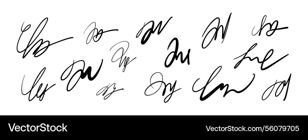 Handwritten signature name sign with random Handwritten signature name sign with random Vector Image