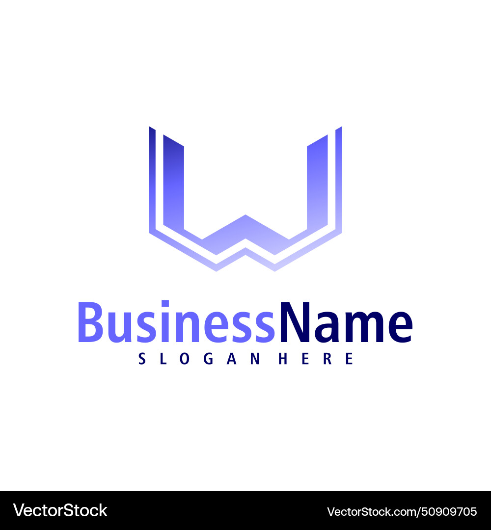 Letter w logo design creative initial Royalty Free Vector