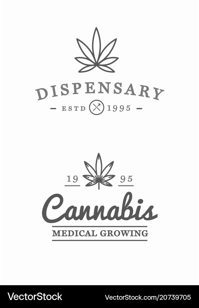 Medical Cannabis Sign Set Vector Image