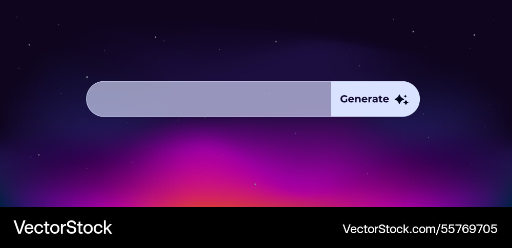 Progress bar with generate button indicating vector image