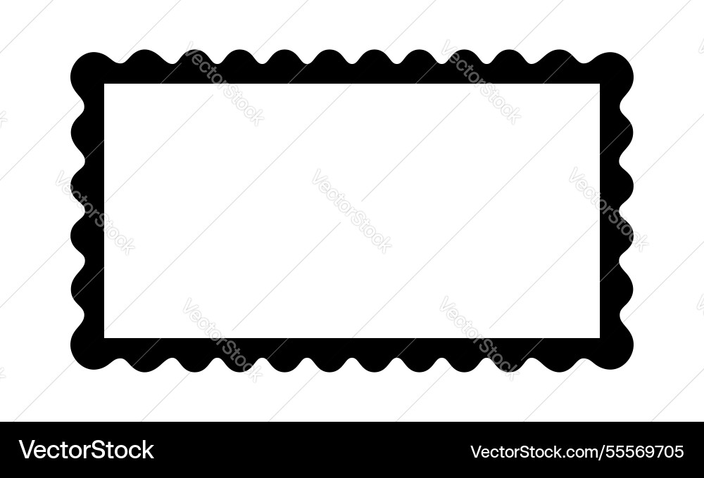 Rectangle frame with scalloped edges rectangular Rectangle frame with scalloped edges rectangular vector image
