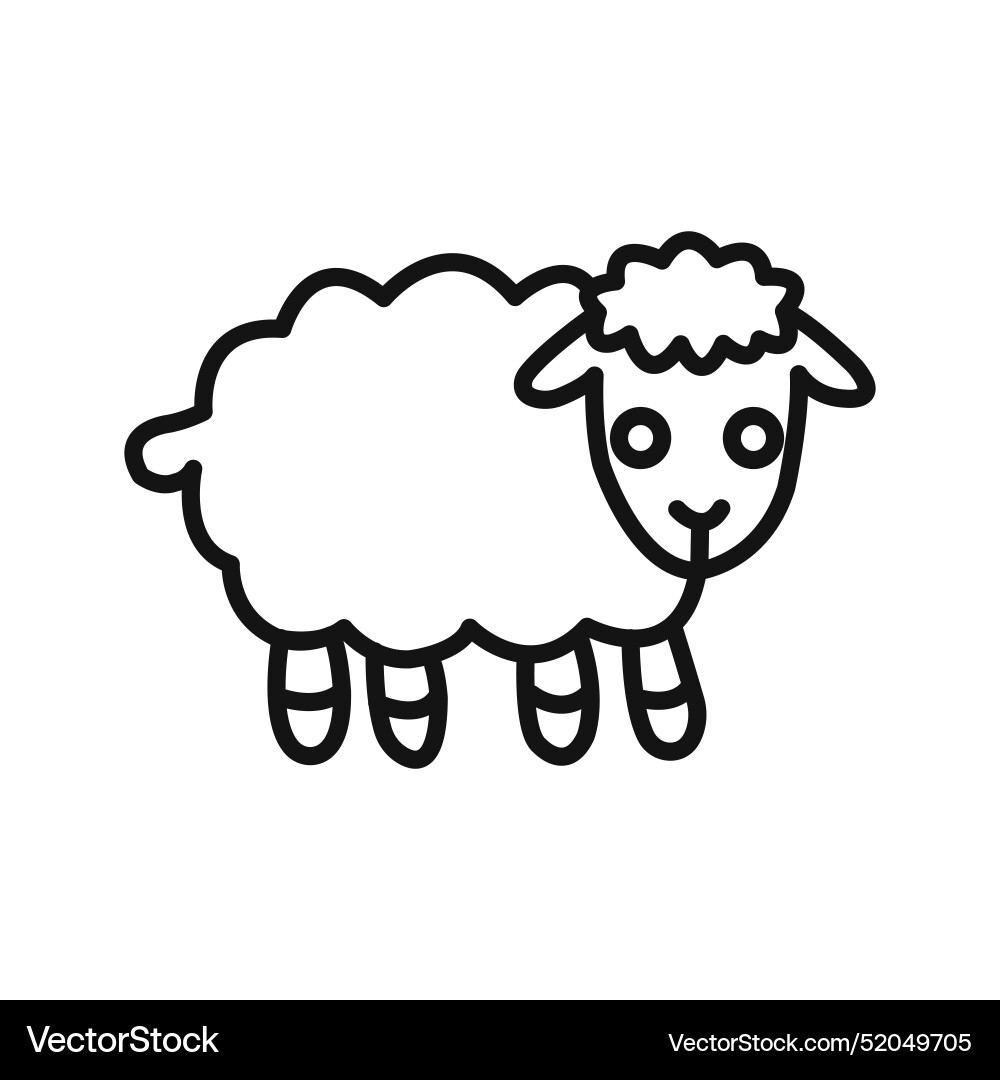 Sheep icon linear graphics sign Vector Image