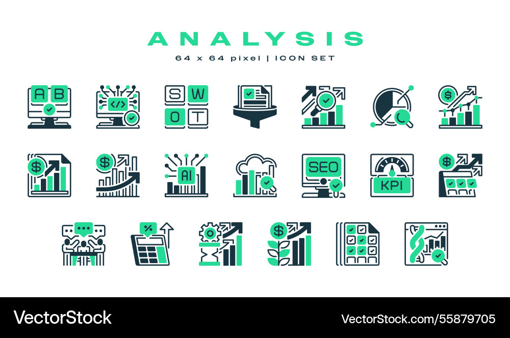 Simple set of analysis related line icons Simple set of analysis related line icons vector image