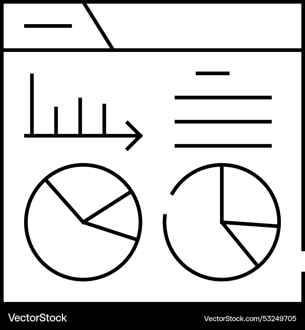 Statistical analysis digital report line icon Statistical analysis digital report line icon vector image