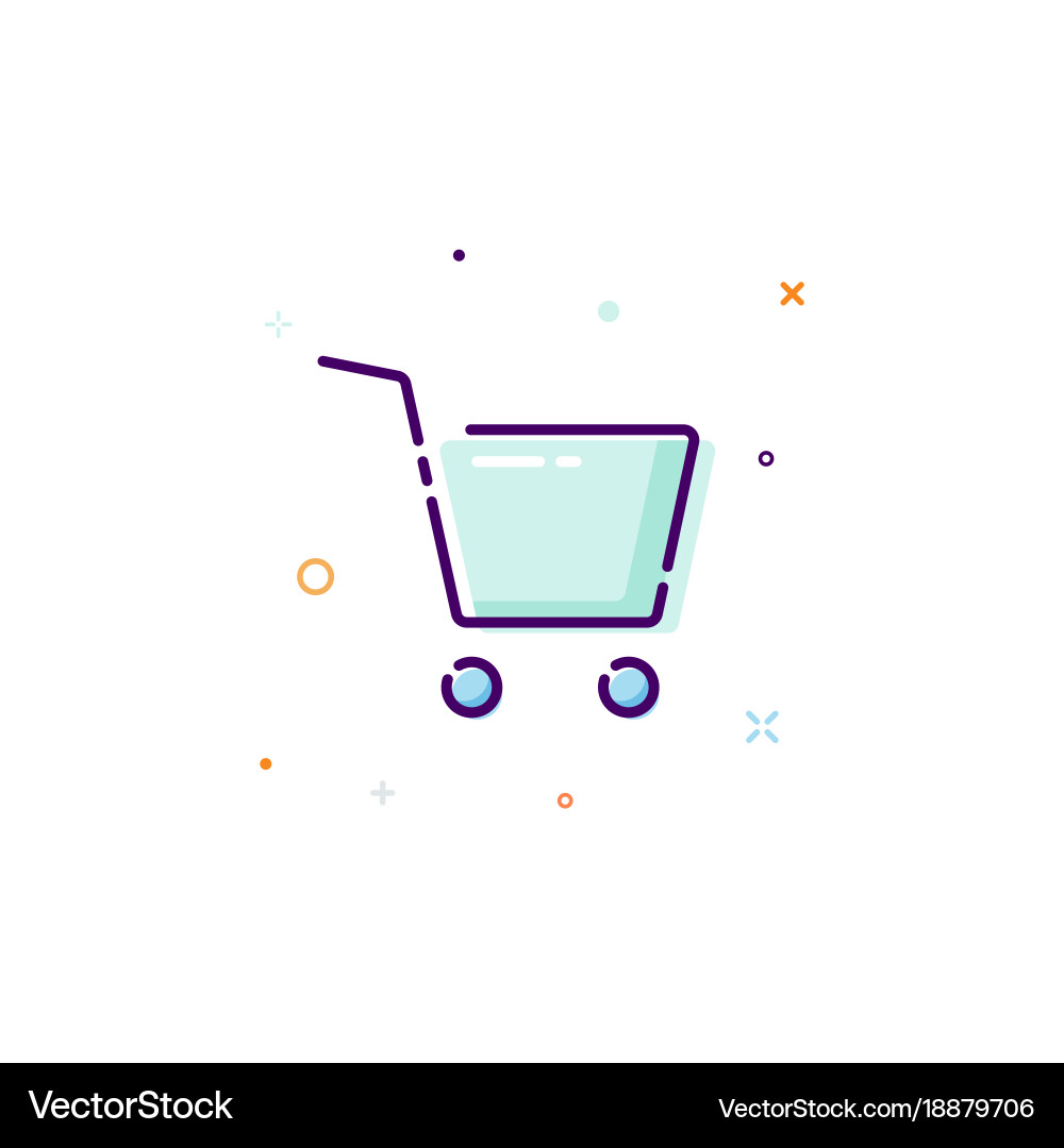 Concept cart icon thin line flat design element vector image