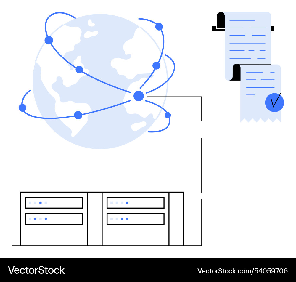 Global data management and networking concept Global data management and networking concept vector image