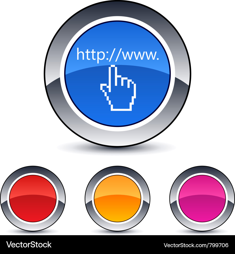 Round Click Button - Web Icon vector image