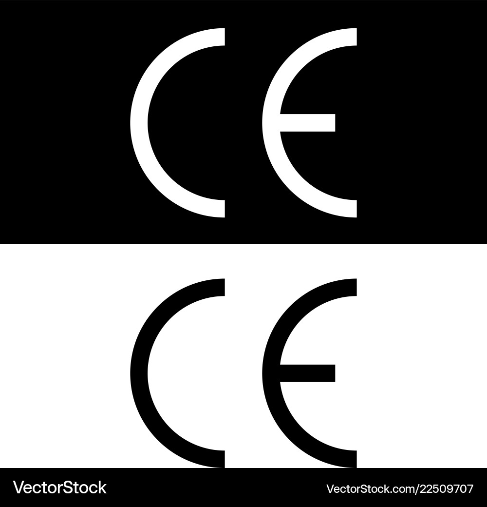 CE Mark Symbol - Black \u0026 White – Royalty-Free Vector | VectorStock, image size:1000x1040
