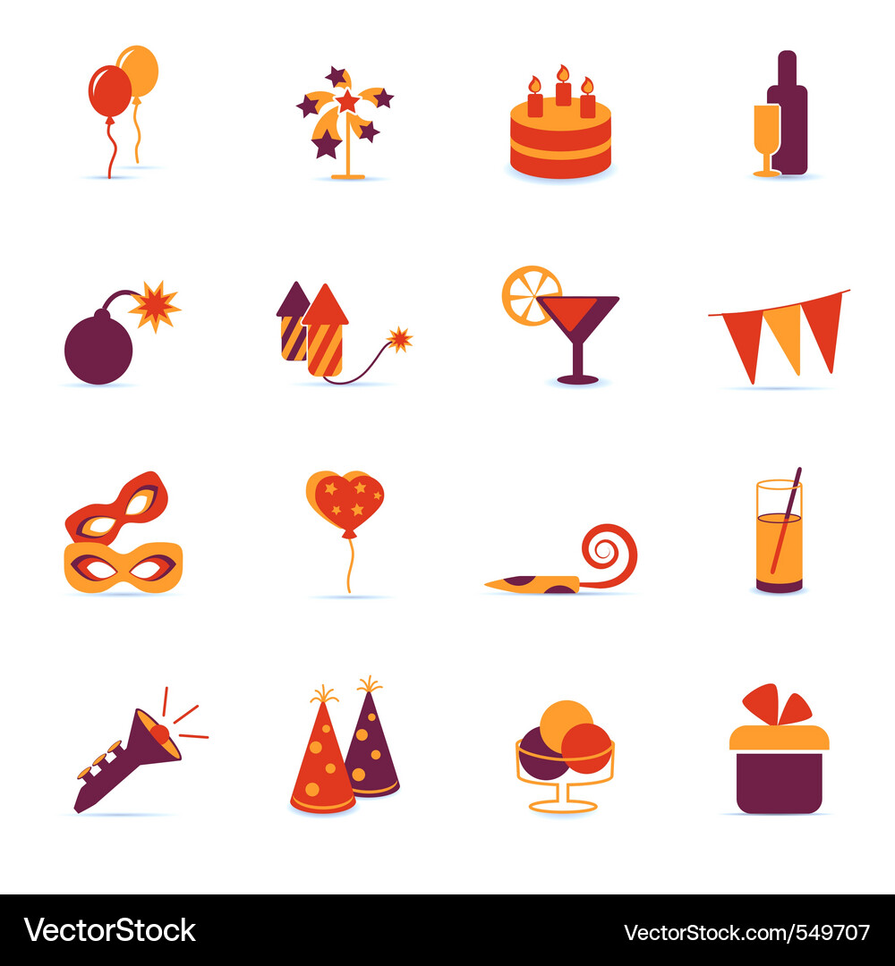 Celebration Party Icons Vector Image