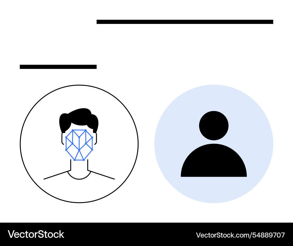 Facial recognition and anonymous user profile Facial recognition and anonymous user profile vector image
