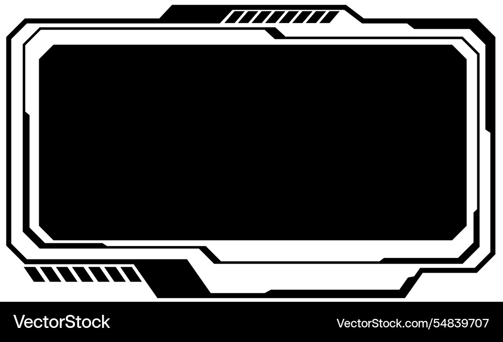 Hud frames black user interface elements design Hud frames black user interface elements design vector image