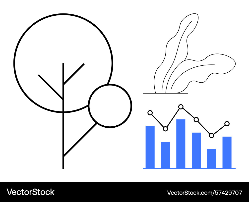 Minimalistic nature and data visualization vector image