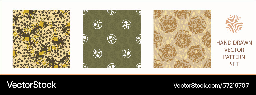 Polka dot blockprint seamless pattern set Polka dot blockprint seamless pattern set Vector Image