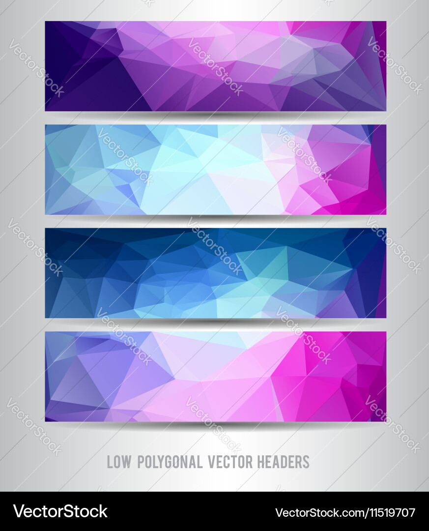 Polygonal header set vector image