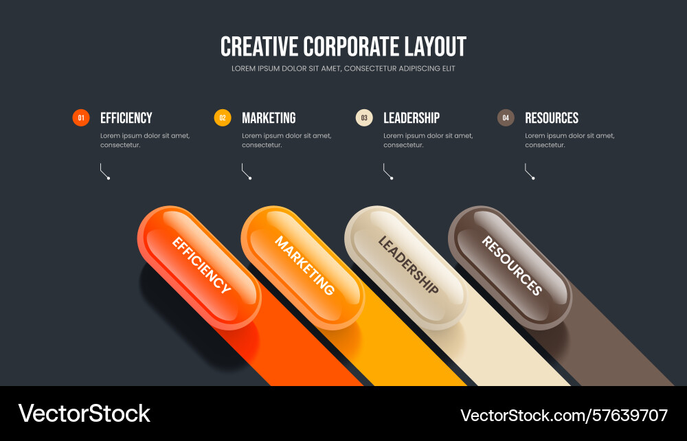 Project introduction 4 option infographic Project introduction 4 option infographic Vector Image
