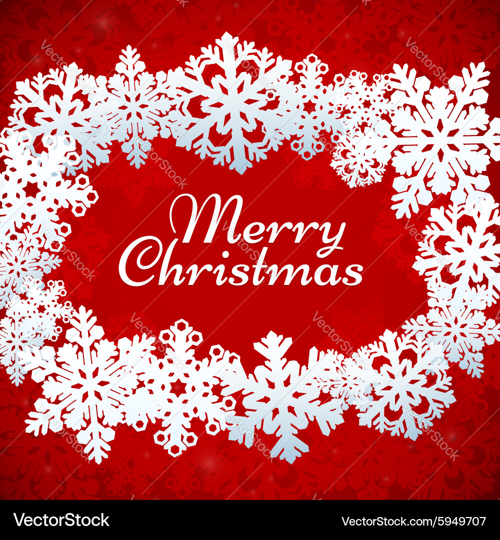 Red Snowflake Background vector image