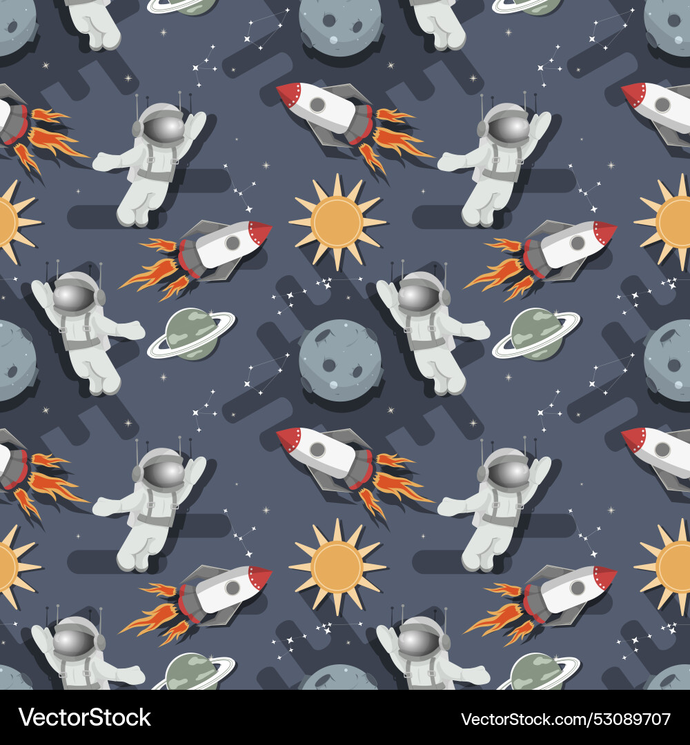 Seamless pattern an astronaut in a spacesuit Seamless pattern an astronaut in a spacesuit vector image