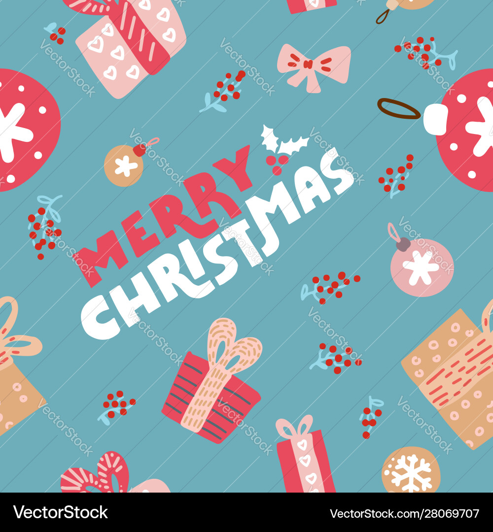 Seamless repeating pattern with textured christmas Vector Image