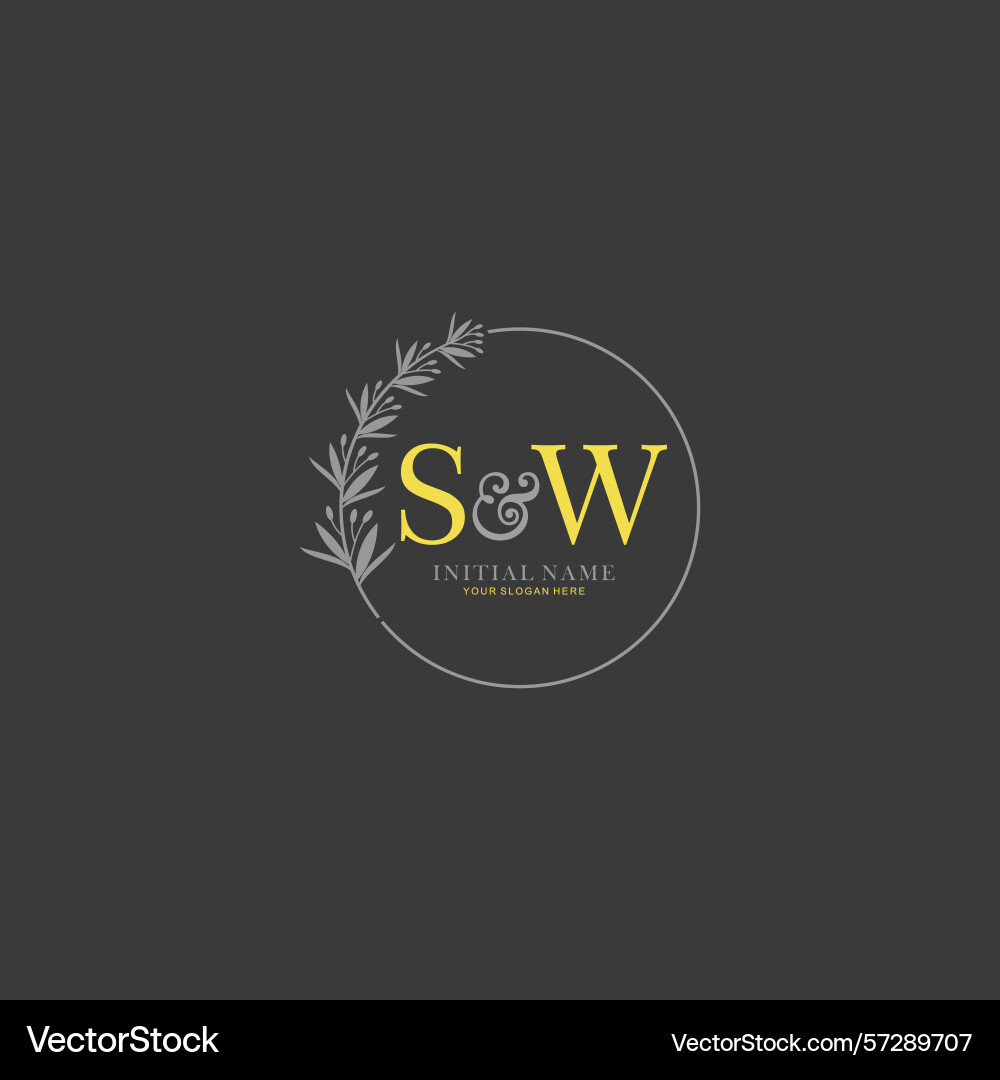 Sw initial logo templates with botanical elements Sw initial logo templates with botanical elements Vector Image