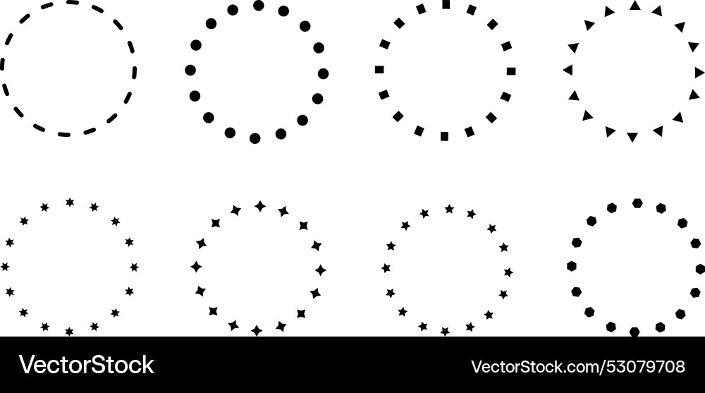 Abstract star triangle dot circle symbol set diff Vector Image