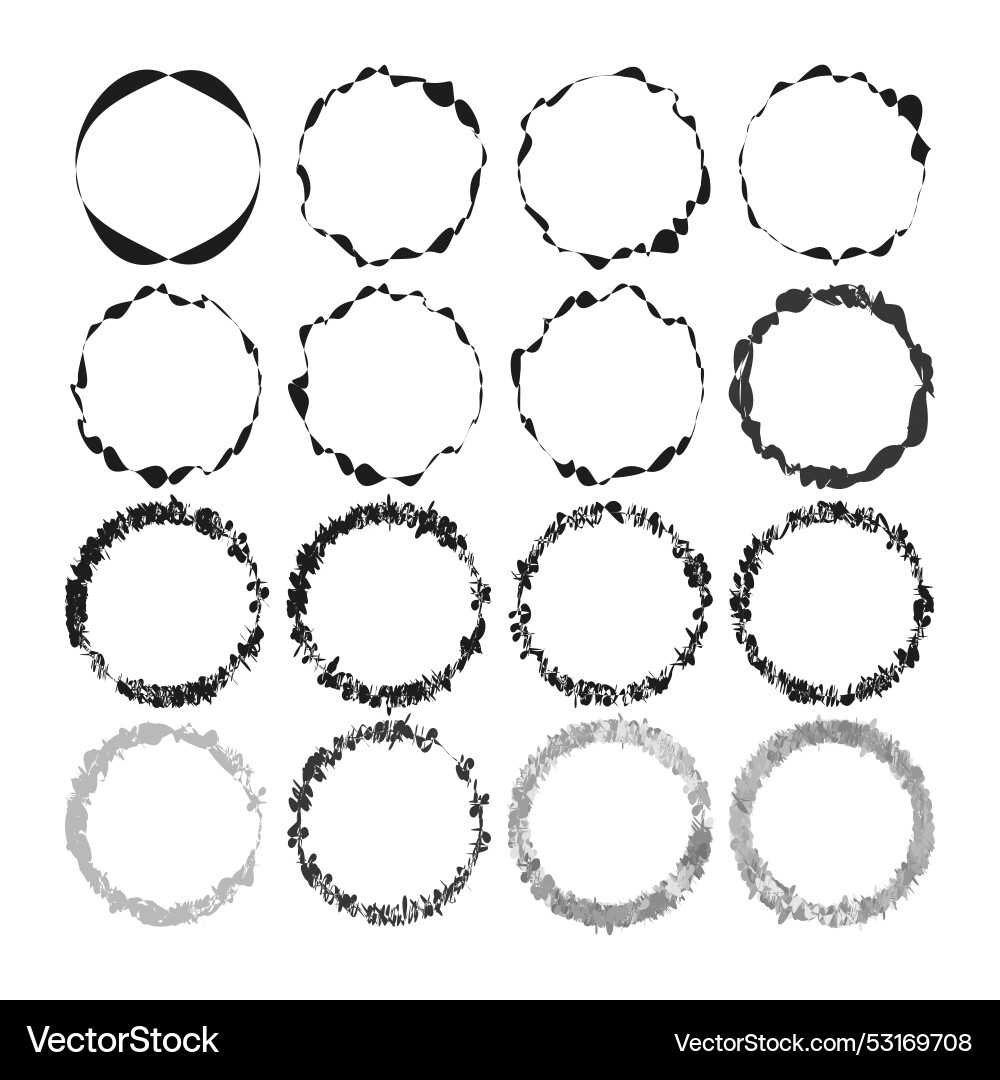 Assorted circular frames set varied round borders vector image