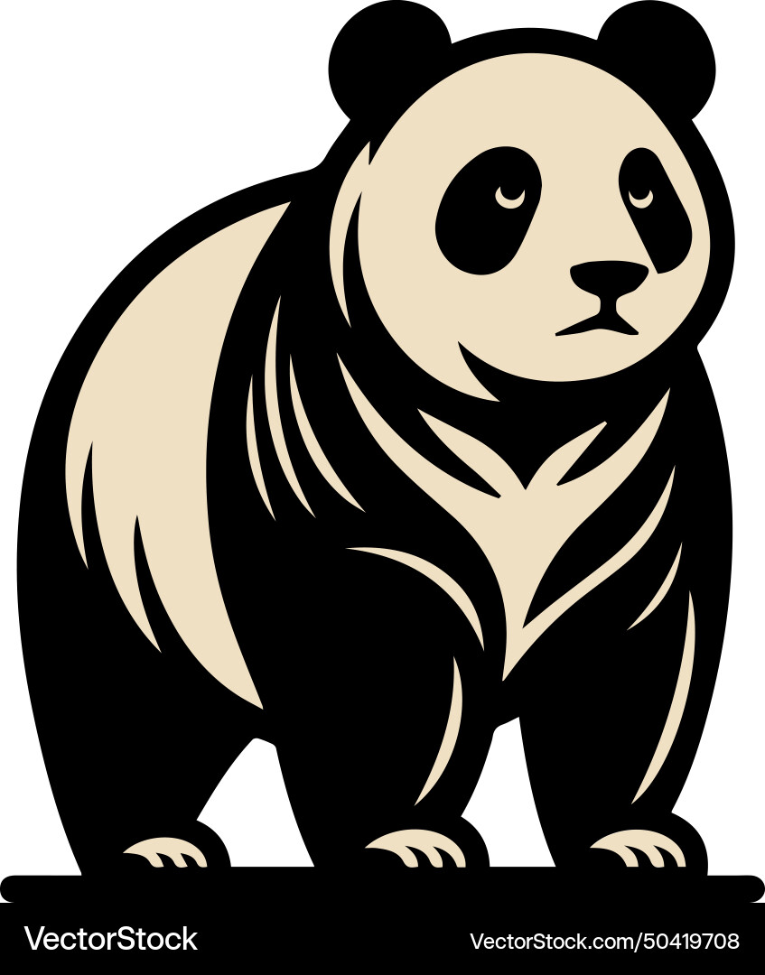 Cute giant panda vector image