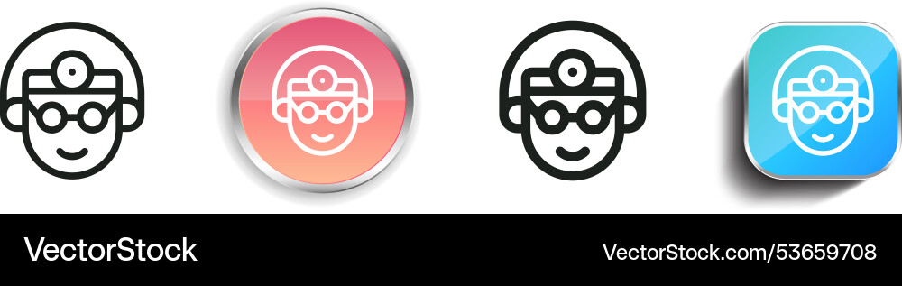 Doctor icon thin linear regular and button style Doctor icon thin linear regular and button style vector image