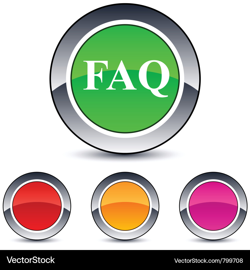 Faq round button Vector Image