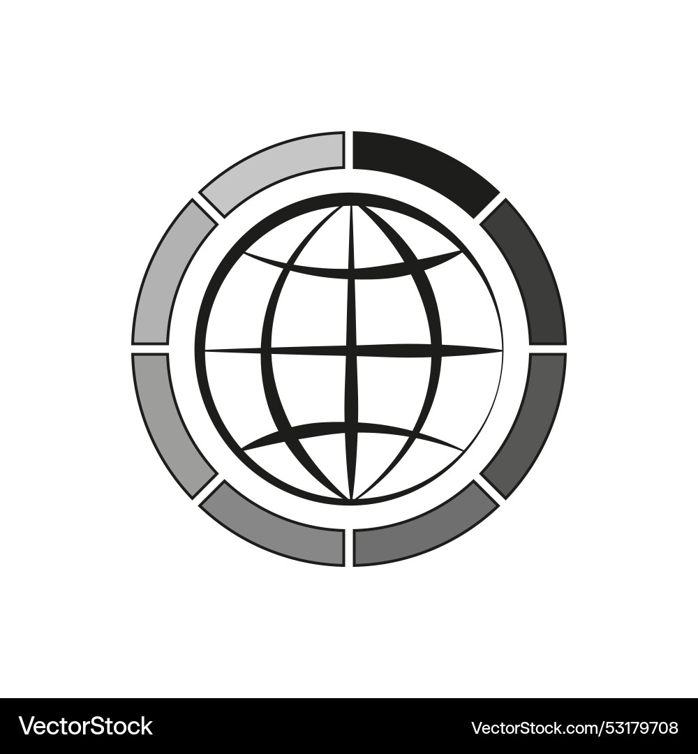 Globe icon with gradient global connection symbol Vector Image