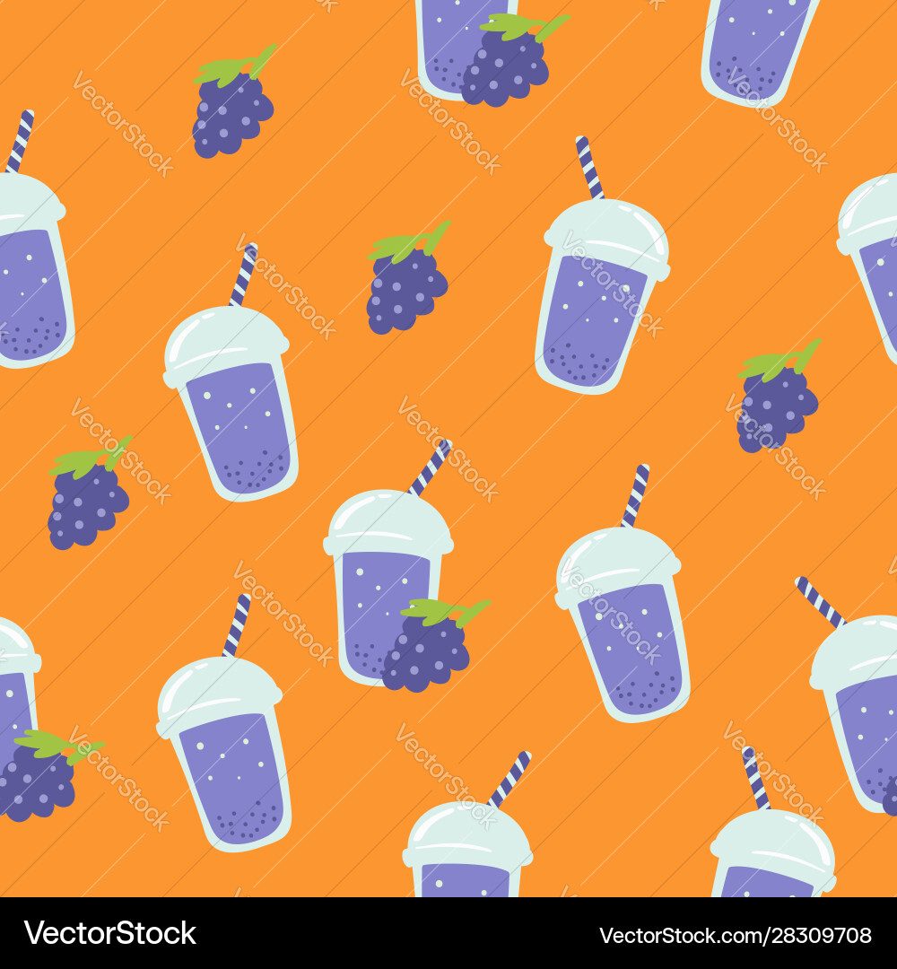 Grape bubble drink smoothie seamless pattern Grape bubble drink smoothie seamless pattern Vector Image