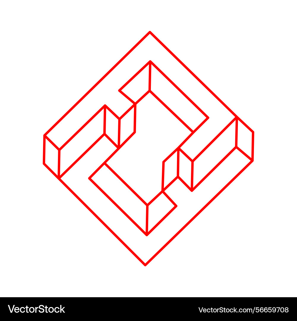 Impossible shapes web design elements optical Impossible shapes web design elements optical vector image