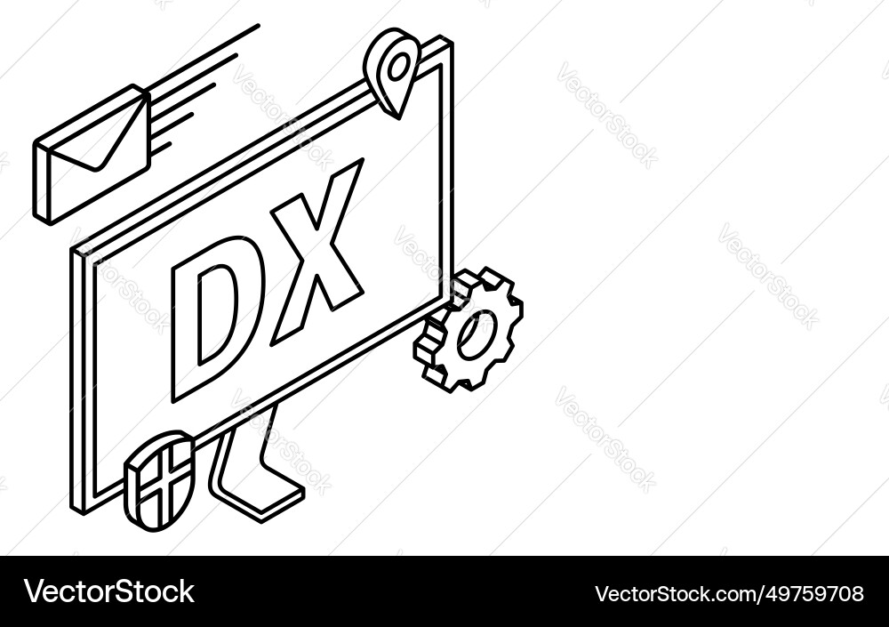 It dx image simple computer monitor and icon It dx image simple computer monitor and icon vector image
