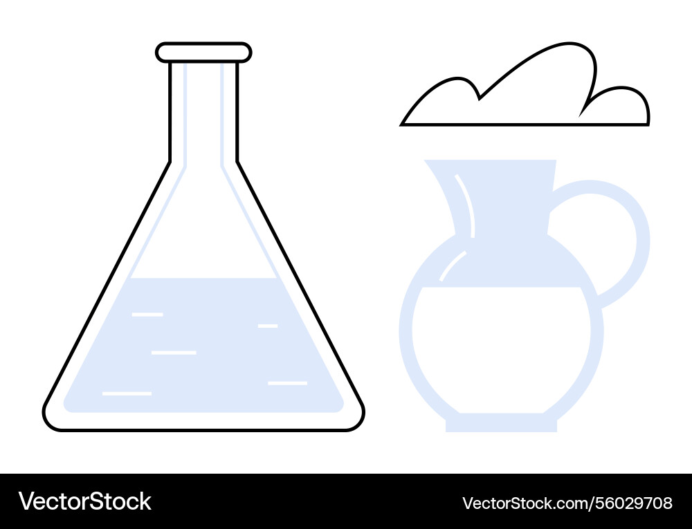 Laboratory flask with liquid and transparent Laboratory flask with liquid and transparent vector image