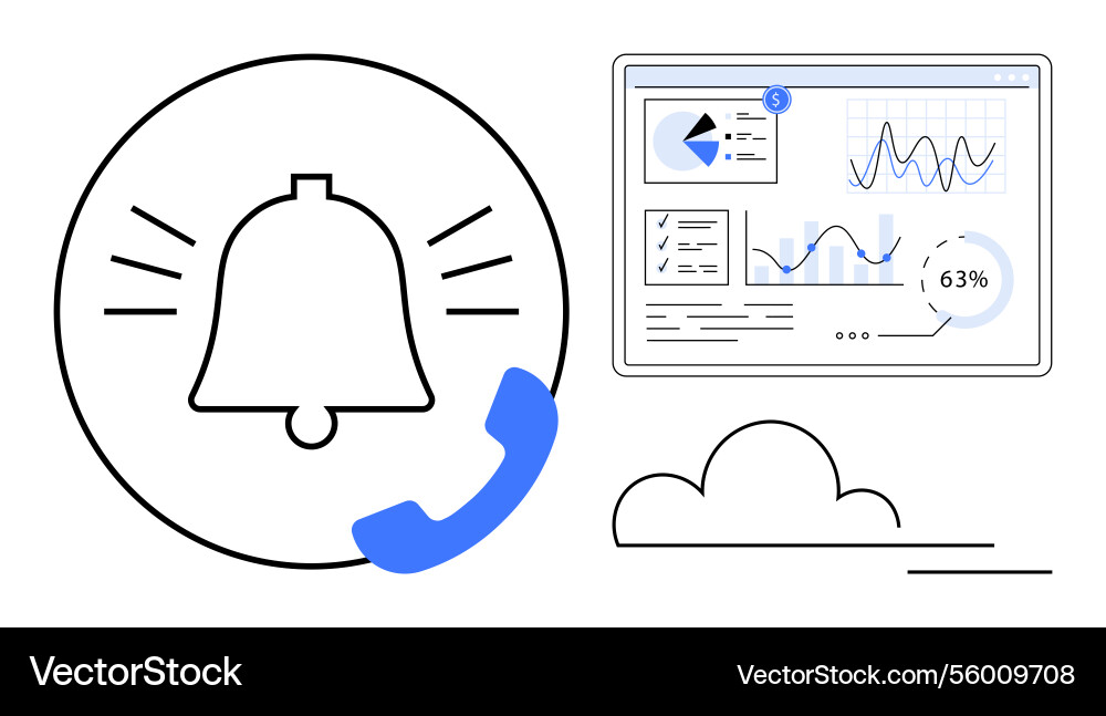 Notification and analytics dashboard concept Vector Image