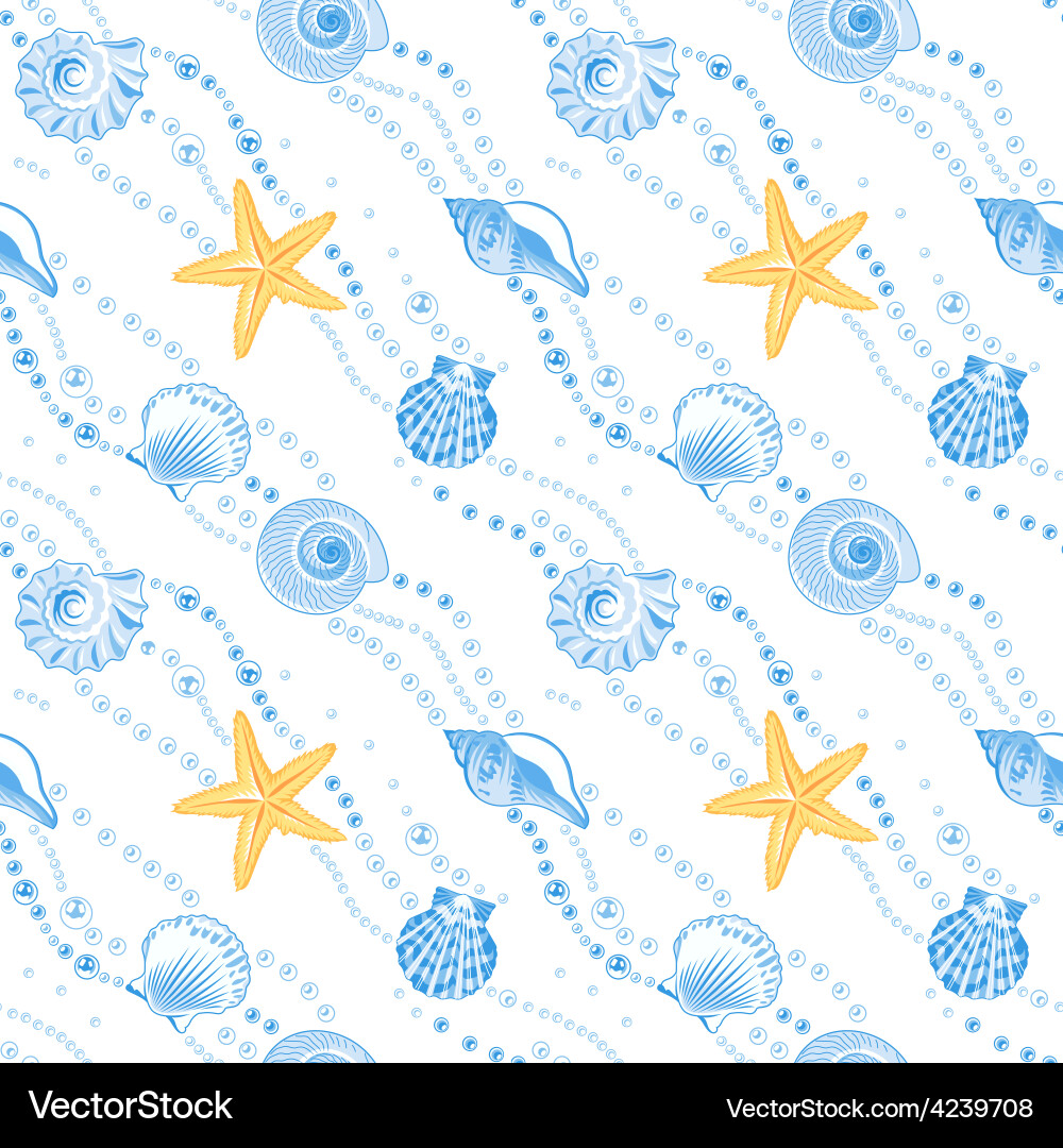 Seashell Pattern - Seamless Vector Image