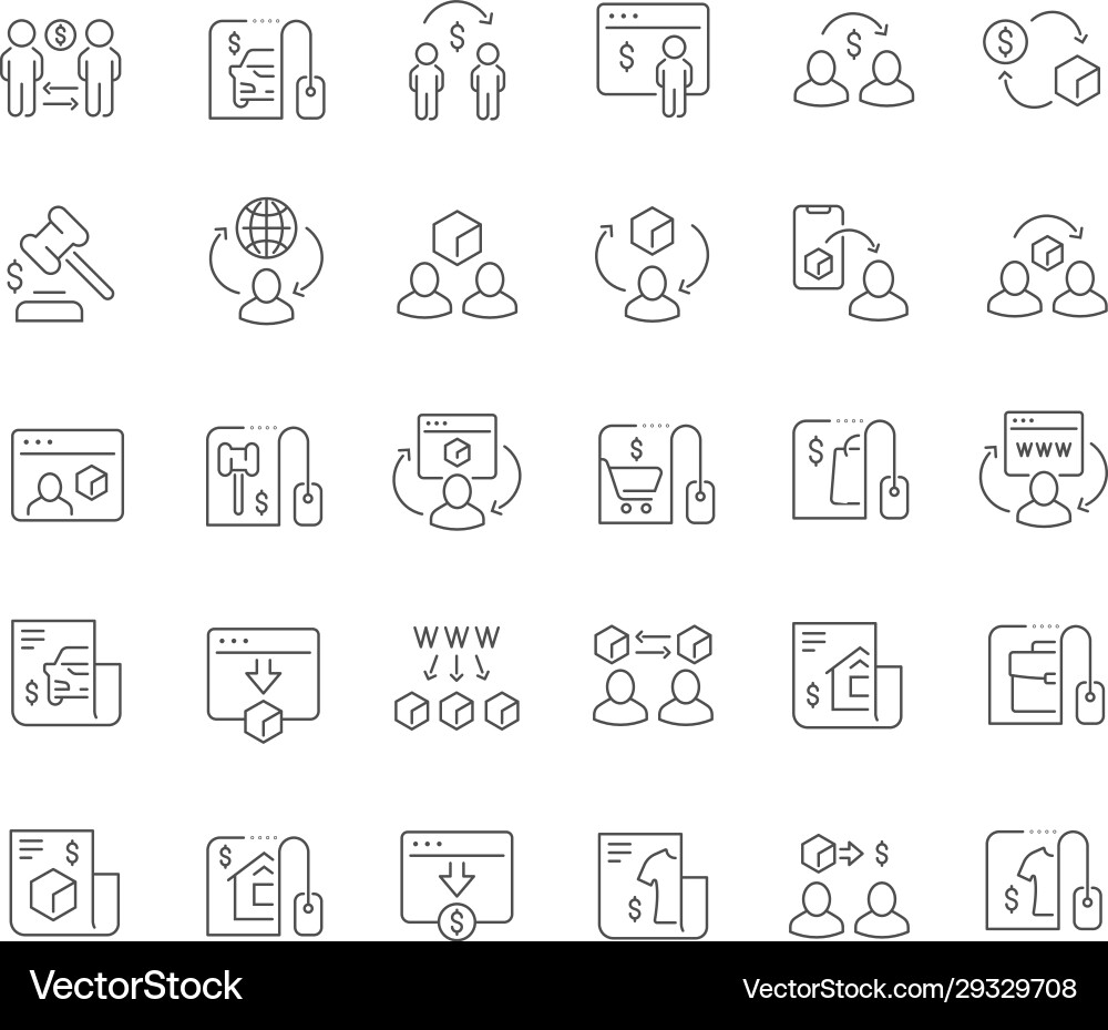 Set line icons c2c Set line icons c2c vector image