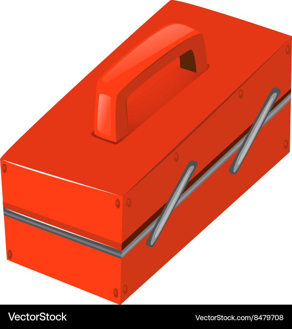 Tool box in red color vector image
