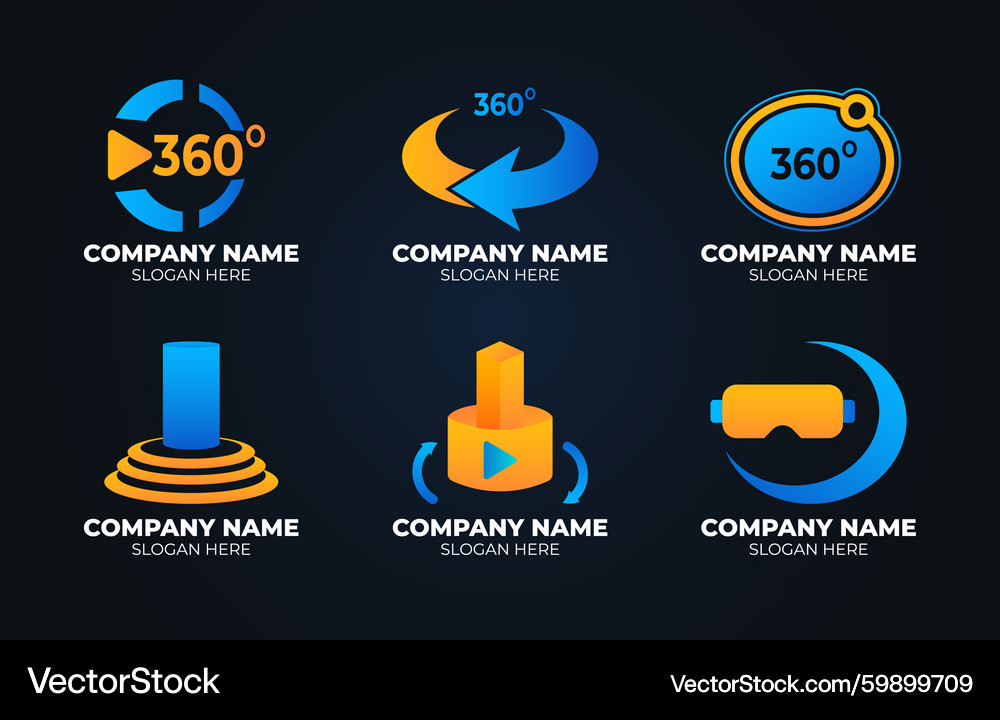 360 Degree Camera Logo Royalty Free Vector Image