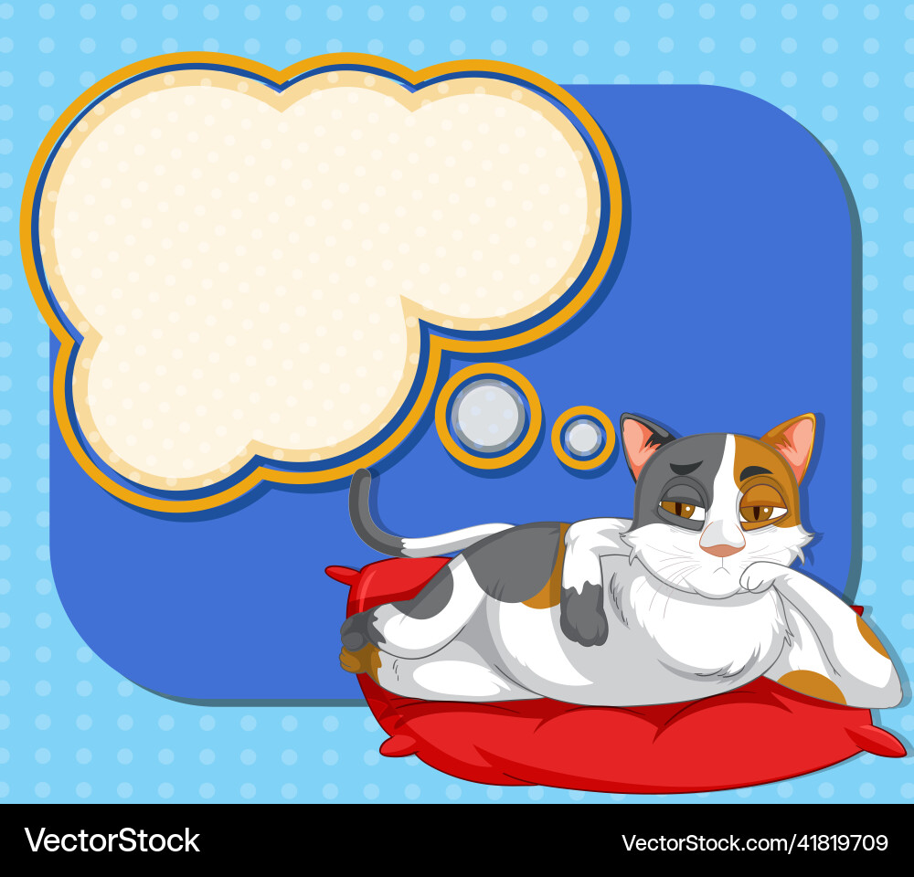 A cat thinking with an empty callout A cat thinking with an empty callout vector image