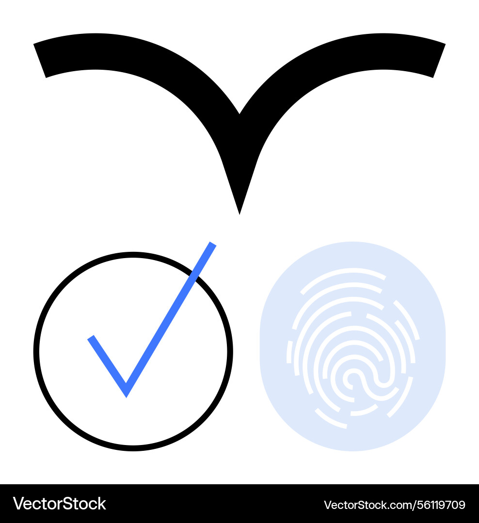 Authentication elements featuring fingerprint Authentication elements featuring fingerprint vector image