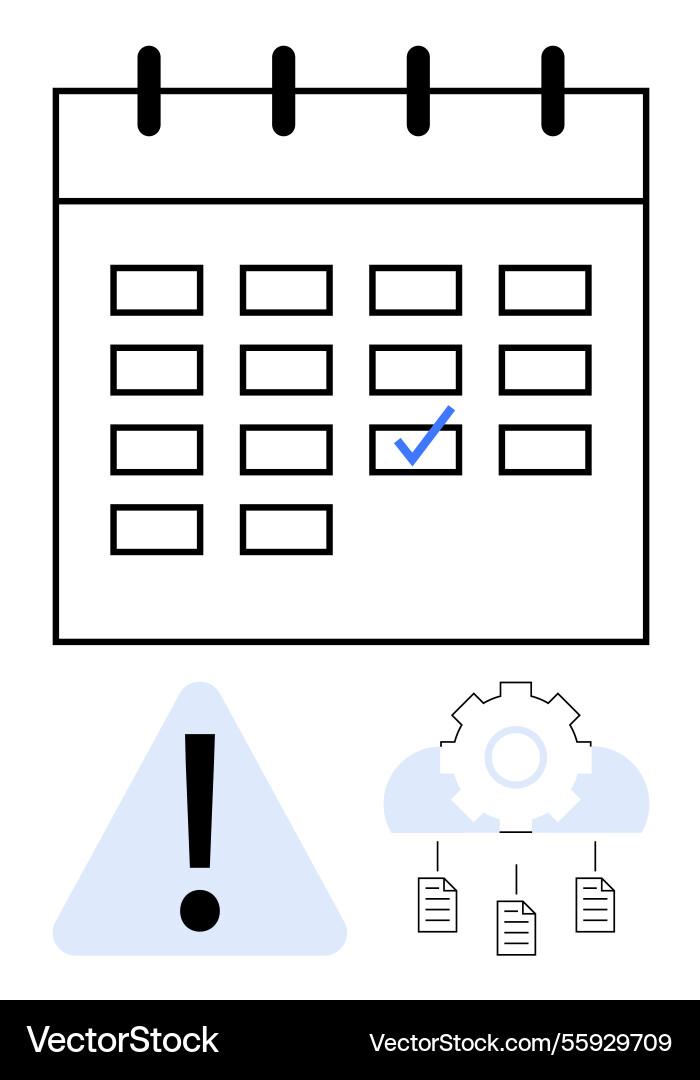 Calendar with highlighted date alert symbol Vector Image