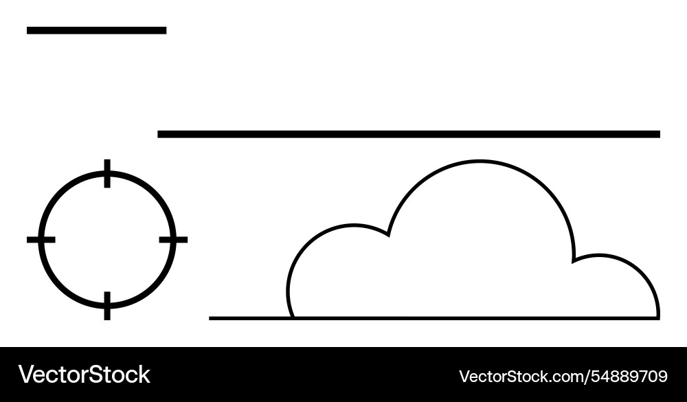 Minimalistic design with a cloud target circle Minimalistic design with a cloud target circle vector image