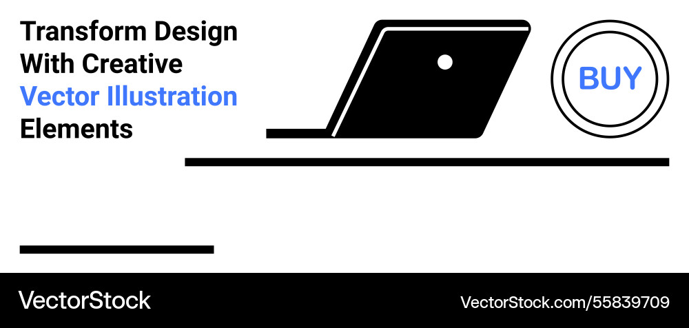 Minimalistic laptop with buy button and text Minimalistic laptop with buy button and text vector image