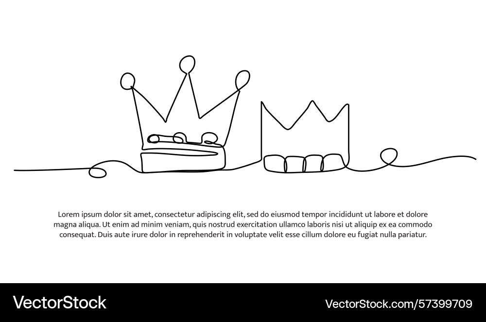 One line of crown abstract minimal continuous Vector Image